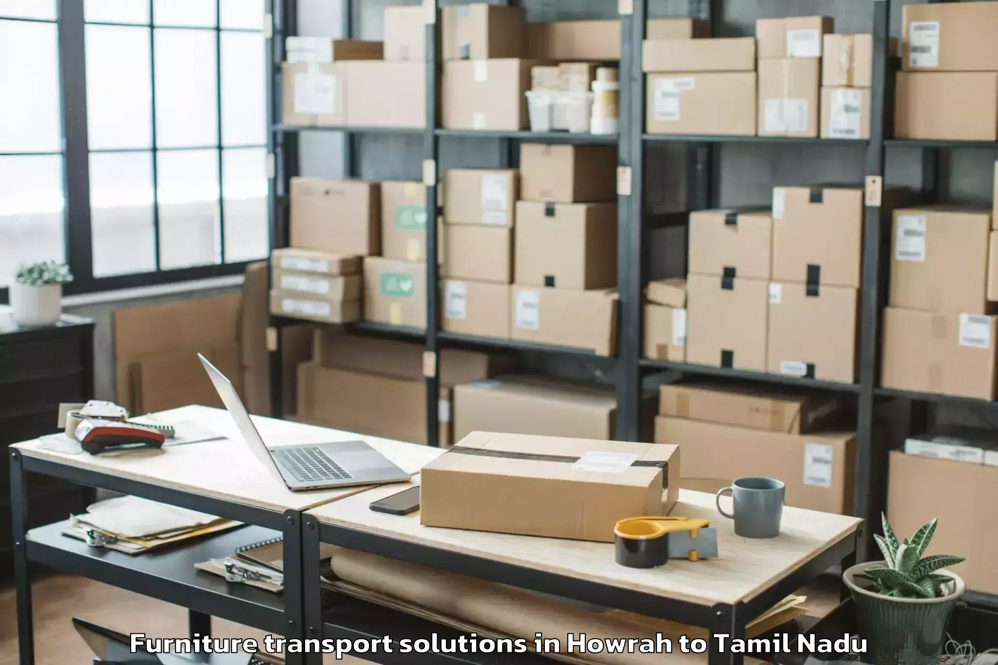 Professional Howrah to Udumalaippettai Furniture Transport Solutions